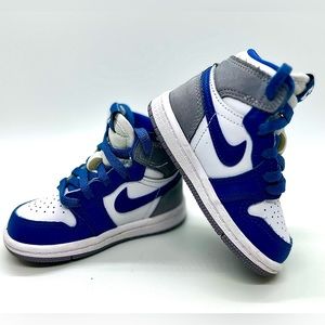 Baby Air Jordan 1 Mid | Size 5C | Gray White & Blue
